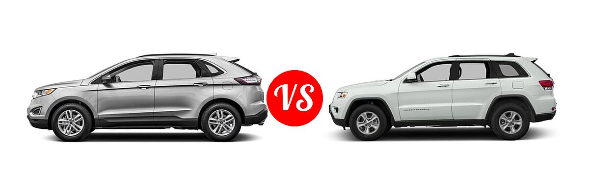 2016 Ford Edge SUV SE / SEL / Titanium vs. 2016 Jeep Grand Cherokee SUV Laredo - Side Comparison