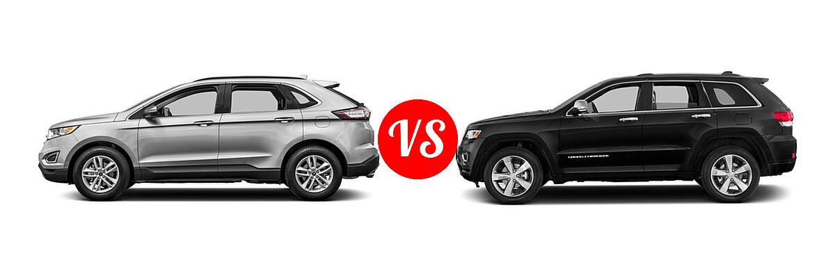 2016 Ford Edge SUV SE / SEL / Titanium vs. 2016 Jeep Grand Cherokee SUV High Altitude / Overland - Side Comparison