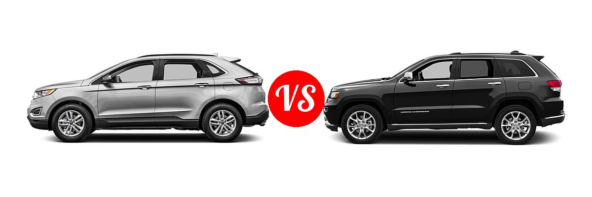 2016 Ford Edge SUV SE / SEL / Titanium vs. 2016 Jeep Grand Cherokee SUV Summit - Side Comparison