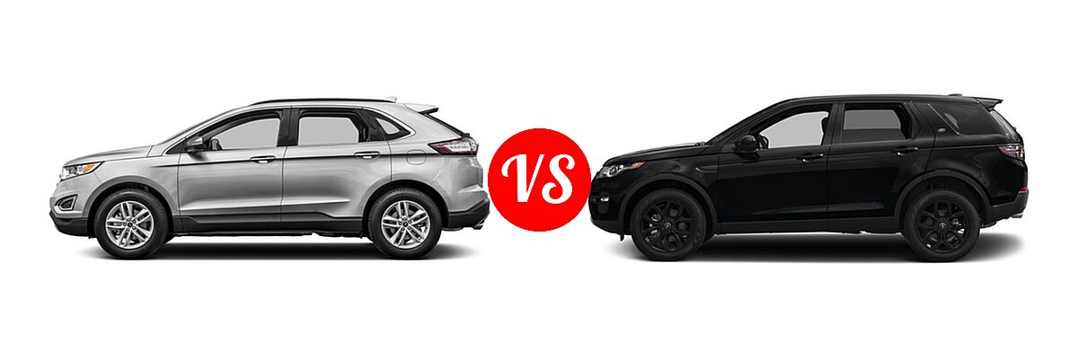 2016 Ford Edge SUV SE / SEL / Titanium vs. 2016 Land Rover Discovery Sport SUV HSE / HSE LUX / SE - Side Comparison