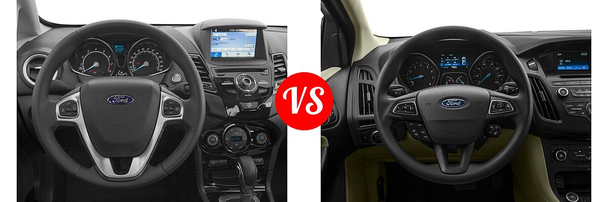 2016 Ford Fiesta Sedan Titanium vs. 2016 Ford Focus Sedan S / SE - Dashboard Comparison