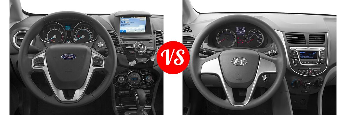 2016 Ford Fiesta Sedan Titanium vs. 2016 Hyundai Accent Sedan SE - Dashboard Comparison