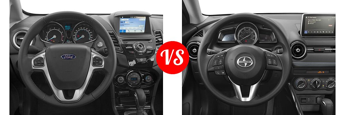 2016 Ford Fiesta Sedan Titanium vs. 2016 Scion iA Sedan 4dr Sdn Auto (Natl) - Dashboard Comparison