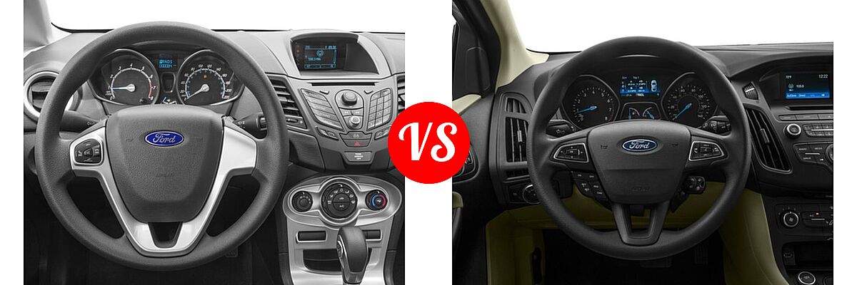 2016 Ford Fiesta Sedan S / SE vs. 2016 Ford Focus Sedan S / SE - Dashboard Comparison