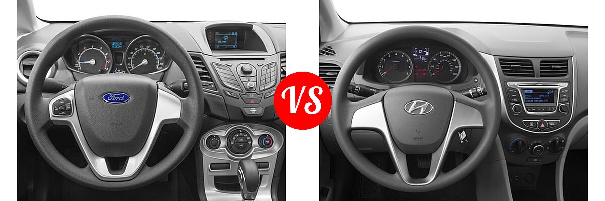 2016 Ford Fiesta Sedan S / SE vs. 2016 Hyundai Accent Sedan SE - Dashboard Comparison