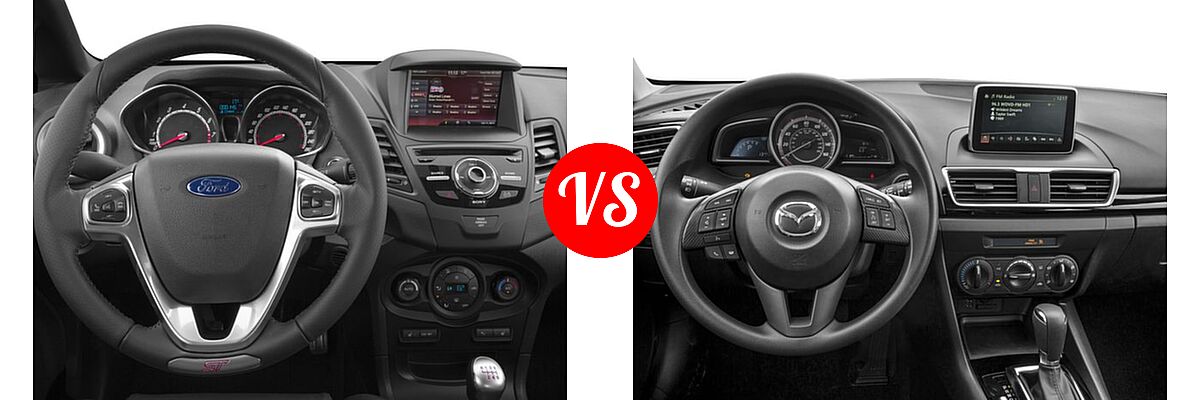 2016 Ford Fiesta ST Hatchback ST vs. 2016 Mazda 3 Hatchback i Sport - Dashboard Comparison