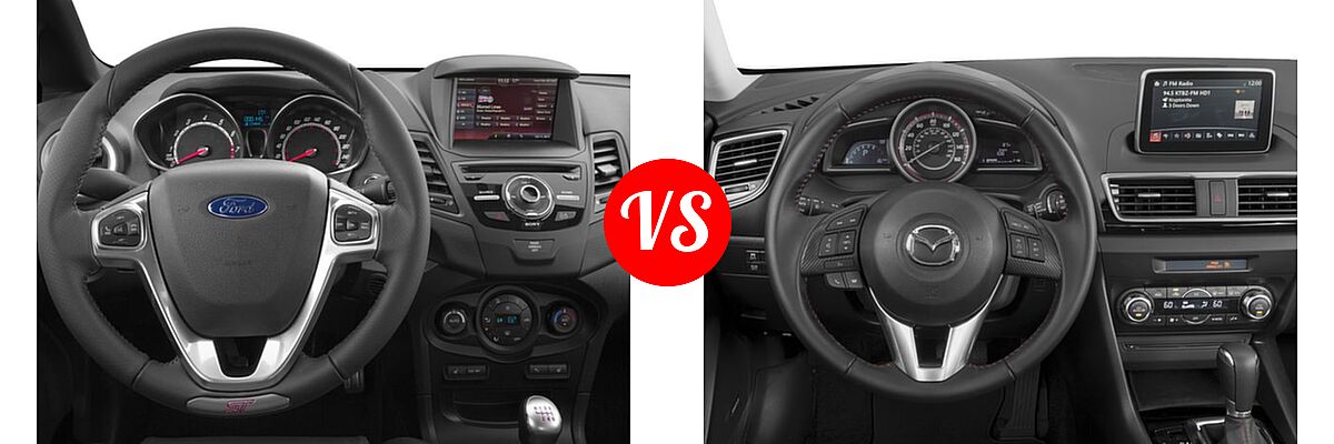 2016 Ford Fiesta ST Hatchback ST vs. 2016 Mazda 3 Hatchback i Touring / s Touring - Dashboard Comparison