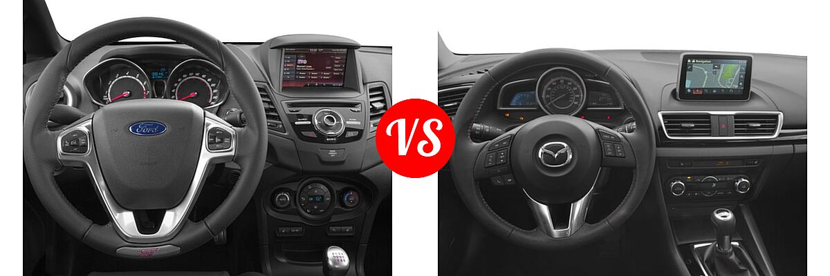 2016 Ford Fiesta ST Hatchback ST vs. 2016 Mazda 3 Hatchback i Grand Touring / s Grand Touring - Dashboard Comparison