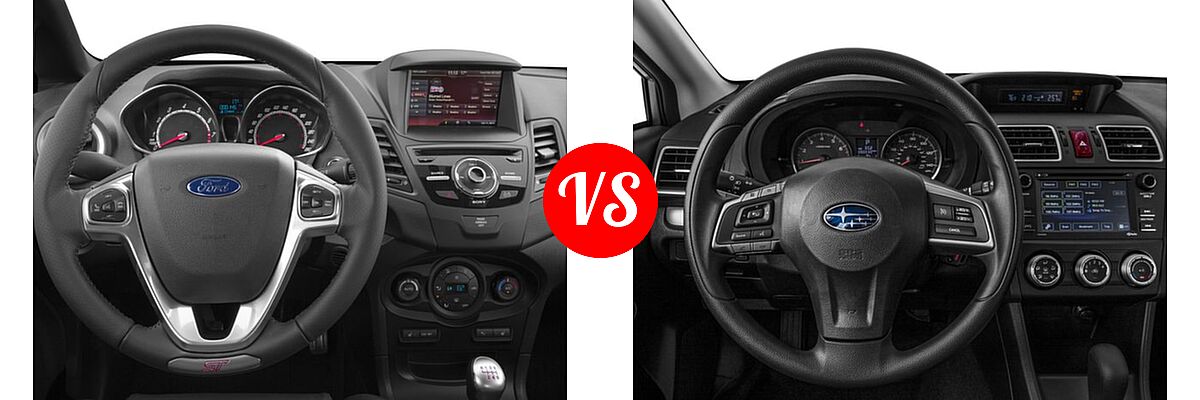 2016 Ford Fiesta ST Hatchback ST vs. 2016 Subaru Impreza Hatchback 2.0i / 2.0i Limited / 2.0i Premium / 2.0i Sport Limited / 2.0i Sport Premium - Dashboard Comparison