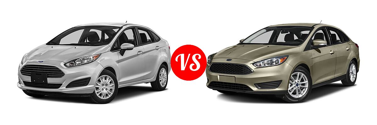 2016 Ford Fiesta Sedan S / SE vs. 2016 Ford Focus Sedan S / SE - Front Left Comparison