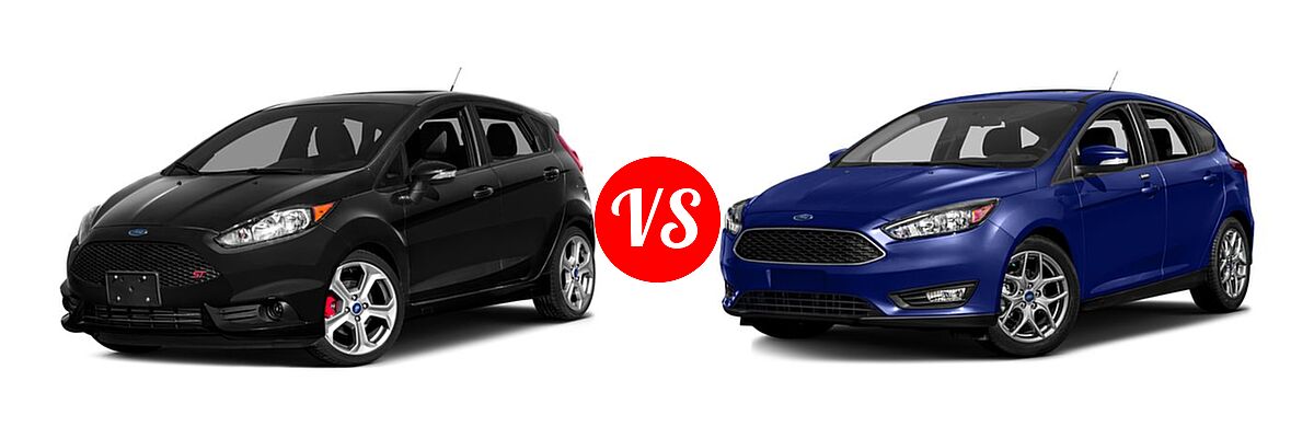 2016 Ford Fiesta ST Hatchback ST vs. 2016 Ford Focus Hatchback SE - Front Left Comparison