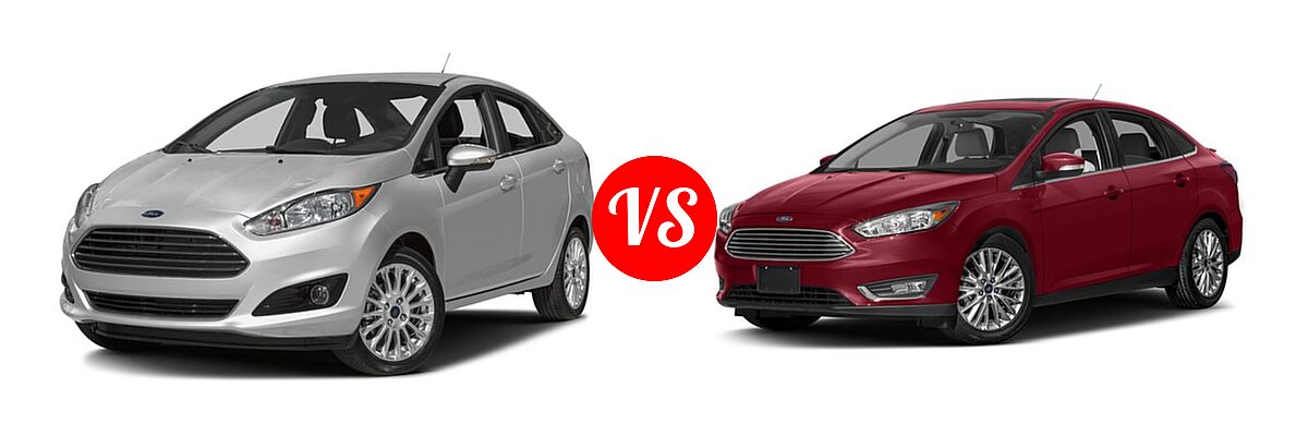 2016 Ford Fiesta Sedan Titanium vs. 2016 Ford Focus Sedan Titanium - Front Left Comparison