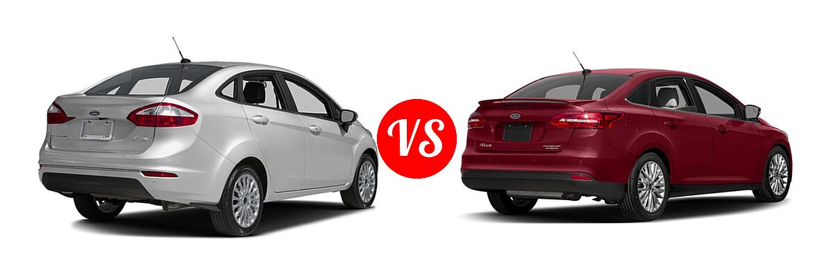 2016 Ford Fiesta Sedan Titanium vs. 2016 Ford Focus Sedan Titanium - Rear Right Comparison