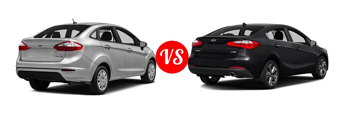 2016 Ford Fiesta Sedan S / SE vs. 2016 Kia Forte Sedan EX / LX - Rear Right Comparison