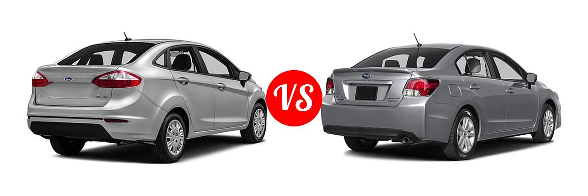 2016 Ford Fiesta Sedan S / SE vs. 2016 Subaru Impreza Sedan 4dr CVT 2.0i / Limited / Premium - Rear Right Comparison