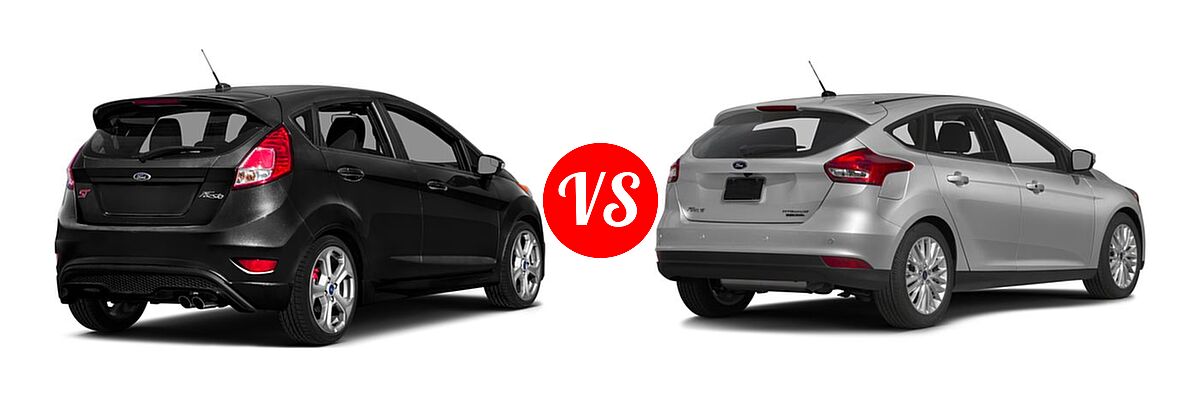 2016 Ford Fiesta ST Hatchback ST vs. 2016 Ford Focus Hatchback Titanium - Rear Right Comparison