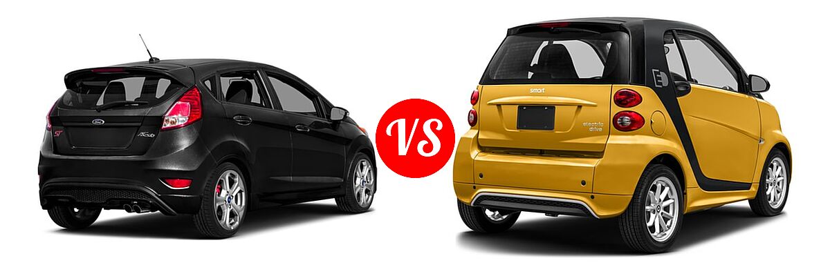 2016 Ford Fiesta ST Hatchback ST vs. 2016 smart fortwo Hatchback Electric Passion - Rear Right Comparison