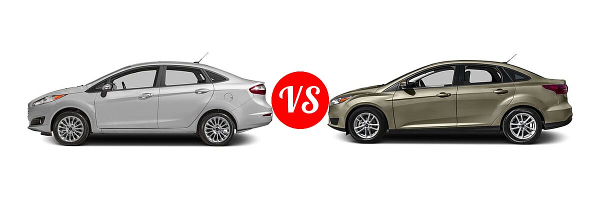2016 Ford Fiesta Sedan Titanium vs. 2016 Ford Focus Sedan S / SE - Side Comparison