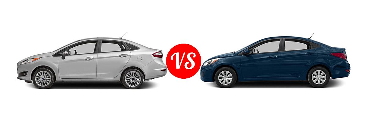 2016 Ford Fiesta Sedan Titanium vs. 2016 Hyundai Accent Sedan SE - Side Comparison