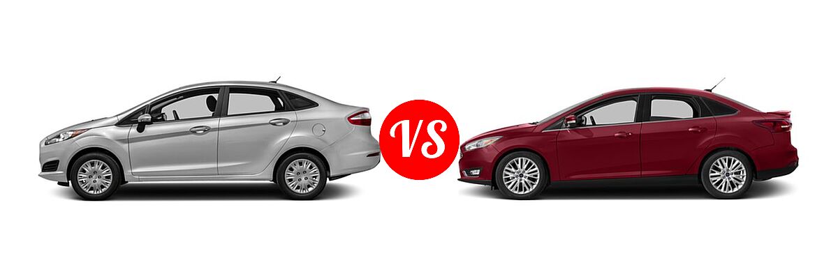 2016 Ford Fiesta Sedan S / SE vs. 2016 Ford Focus Sedan Titanium - Side Comparison
