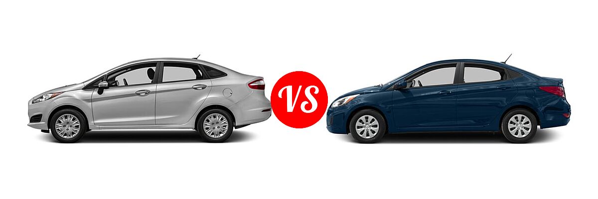 2016 Ford Fiesta Sedan S / SE vs. 2016 Hyundai Accent Sedan SE - Side Comparison