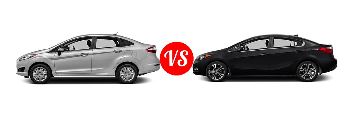 2016 Ford Fiesta Sedan S / SE vs. 2016 Kia Forte Sedan EX / LX - Side Comparison