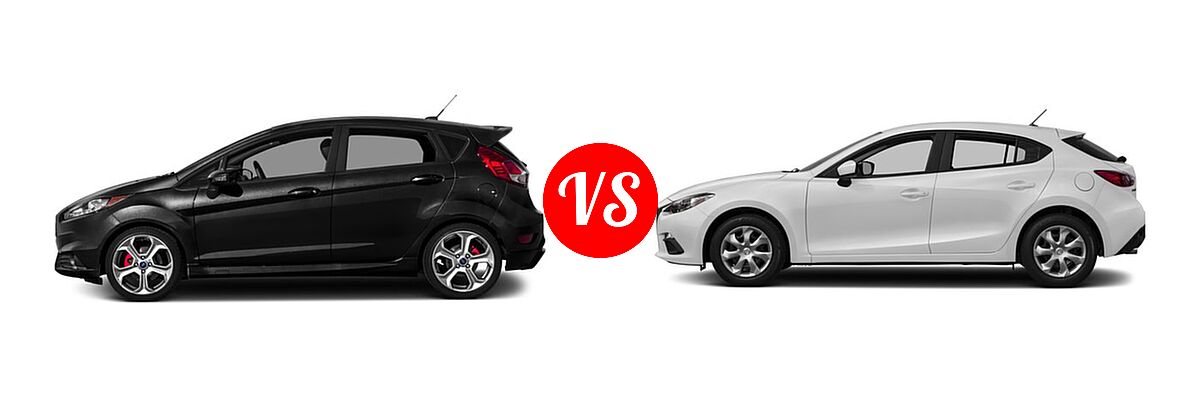 2016 Ford Fiesta ST Hatchback ST vs. 2016 Mazda 3 Hatchback i Sport - Side Comparison