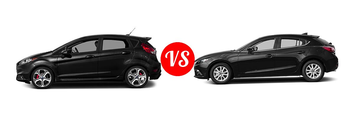 2016 Ford Fiesta ST Hatchback ST vs. 2016 Mazda 3 Hatchback i Grand Touring / s Grand Touring - Side Comparison