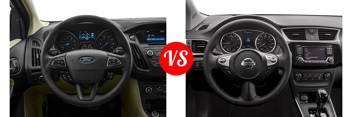 2016 Ford Focus Sedan S / SE vs. 2016 Nissan Sentra Sedan S / SV - Dashboard Comparison