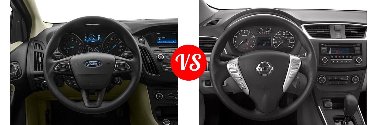 2016 Ford Focus Sedan S / SE vs. 2016 Nissan Sentra Sedan FE+ S - Dashboard Comparison