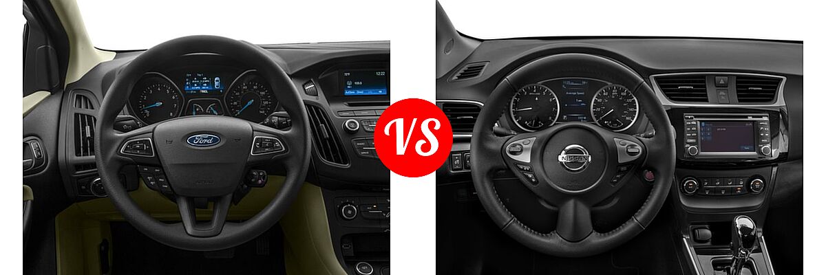 2016 Ford Focus Sedan S / SE vs. 2016 Nissan Sentra Sedan SR - Dashboard Comparison