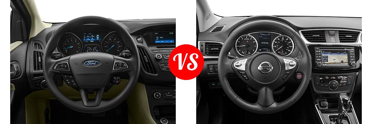 2016 Ford Focus Sedan S / SE vs. 2016 Nissan Sentra Sedan SL - Dashboard Comparison