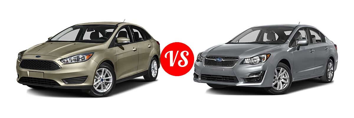 2016 Ford Focus Sedan S / SE vs. 2016 Subaru Impreza Sedan 4dr CVT 2.0i / Limited / Premium - Front Left Comparison