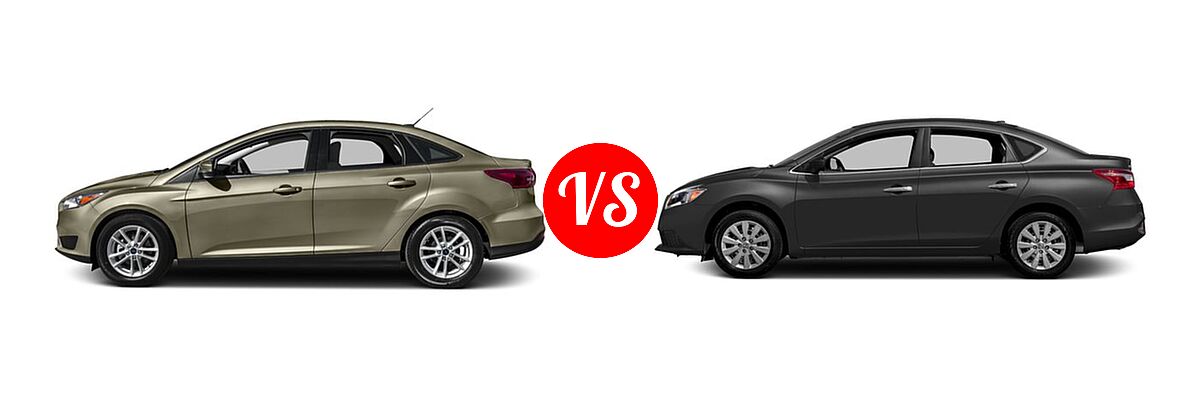 2016 Ford Focus Sedan S / SE vs. 2016 Nissan Sentra Sedan S / SV - Side Comparison
