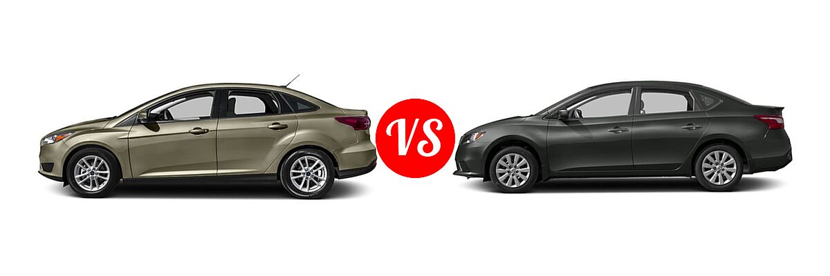 2016 Ford Focus Sedan S / SE vs. 2016 Nissan Sentra Sedan FE+ S - Side Comparison