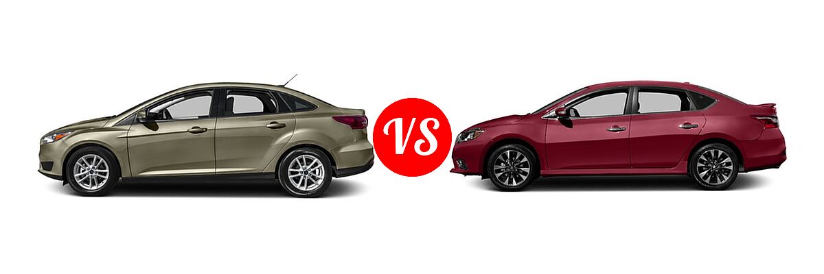 2016 Ford Focus Sedan S / SE vs. 2016 Nissan Sentra Sedan SR - Side Comparison