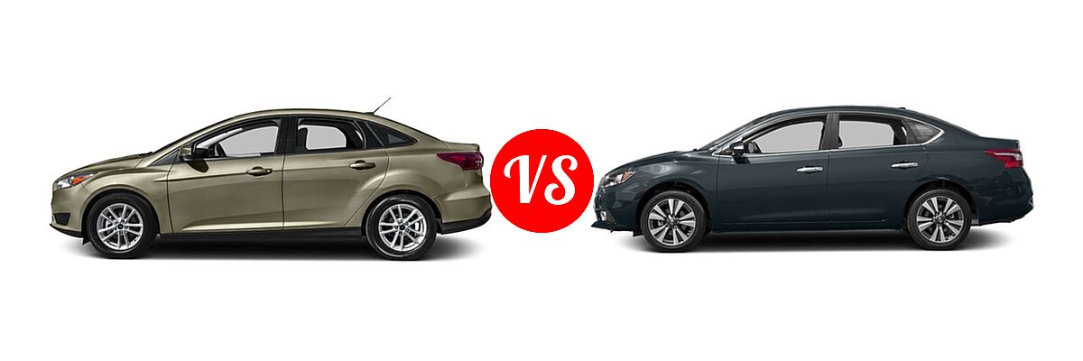 2016 Ford Focus Sedan S / SE vs. 2016 Nissan Sentra Sedan SL - Side Comparison