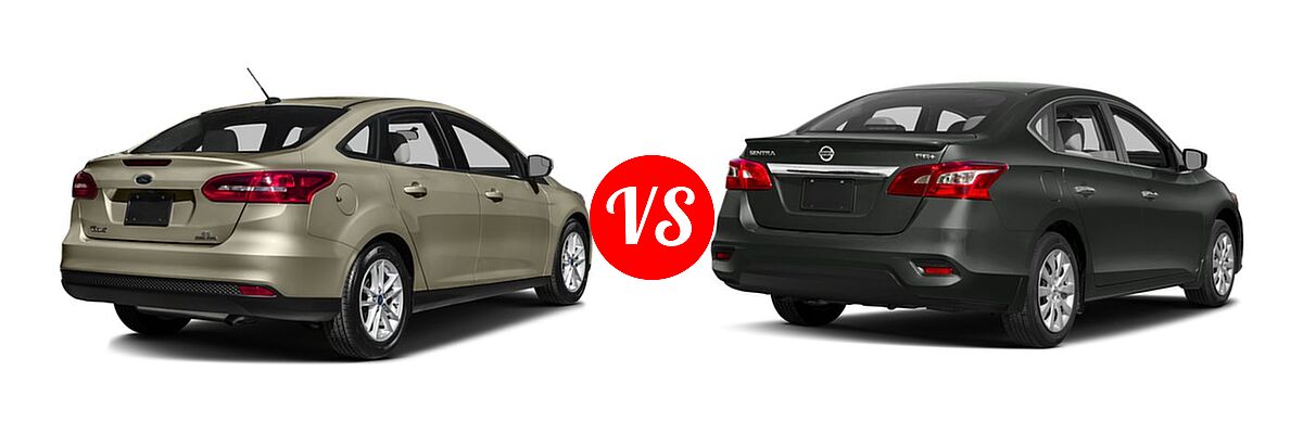 2016 Ford Focus Sedan S / SE vs. 2016 Nissan Sentra Sedan FE+ S - Rear Right Comparison