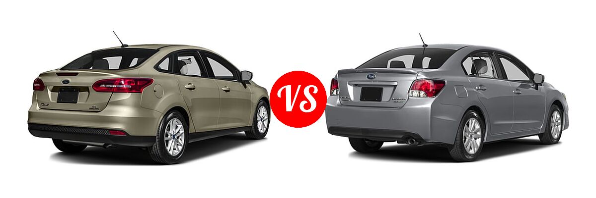 2016 Ford Focus Sedan S / SE vs. 2016 Subaru Impreza Sedan 4dr CVT 2.0i / Limited / Premium - Rear Right Comparison