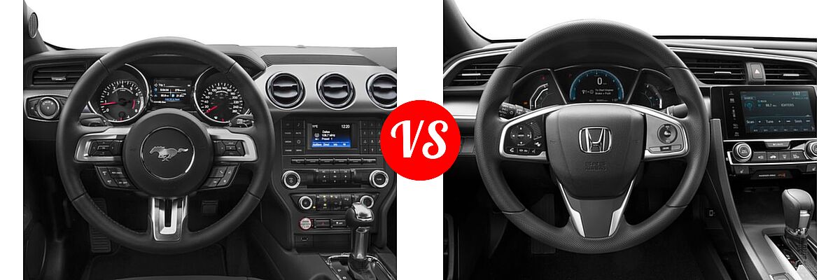 2016 Ford Mustang Coupe EcoBoost / EcoBoost Premium / V6 vs. 2016 Honda Civic Coupe EX-T - Dashboard Comparison