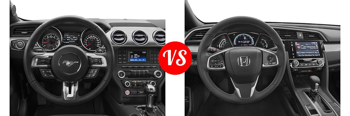 2016 Ford Mustang Coupe EcoBoost / EcoBoost Premium / V6 vs. 2016 Honda Civic Coupe EX-L - Dashboard Comparison