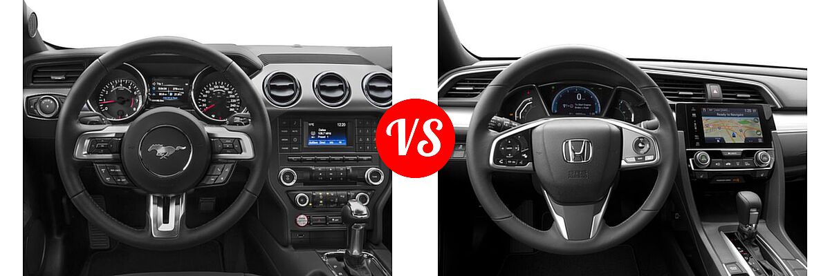 2016 Ford Mustang Coupe EcoBoost / EcoBoost Premium / V6 vs. 2016 Honda Civic Coupe Touring - Dashboard Comparison