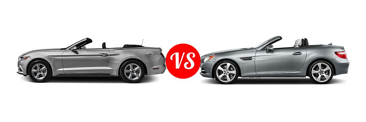 2016 Ford Mustang Convertible EcoBoost Premium / V6 vs. 2016 Mercedes-Benz SLK-Class Convertible SLK 350 - Side Comparison