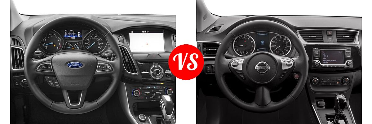 2016 Ford Focus Sedan Titanium vs. 2016 Nissan Sentra Sedan S / SV - Dashboard Comparison