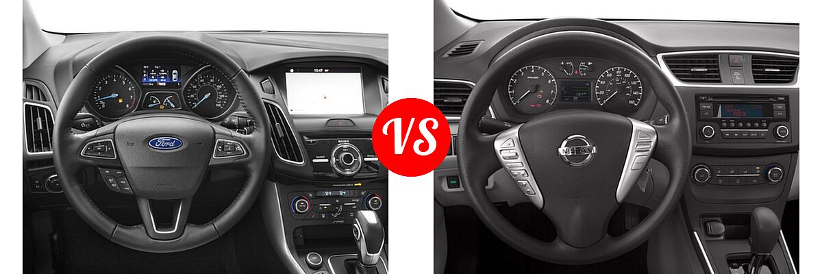 2016 Ford Focus Sedan Titanium vs. 2016 Nissan Sentra Sedan FE+ S - Dashboard Comparison