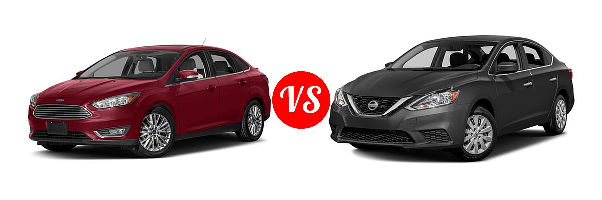 2016 Ford Focus Sedan Titanium vs. 2016 Nissan Sentra Sedan S / SV - Front Left Comparison