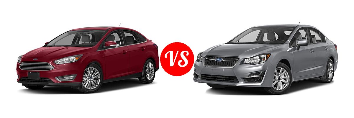 2016 Ford Focus Sedan Titanium vs. 2016 Subaru Impreza Sedan 4dr CVT 2.0i / Limited / Premium - Front Left Comparison
