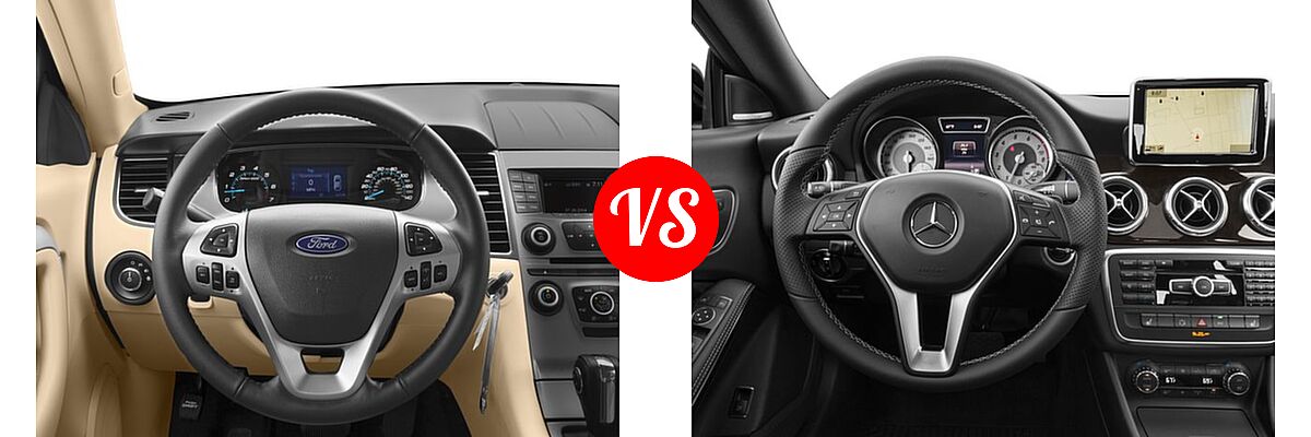 2016 Ford Taurus Sedan Limited / SE / SEL vs. 2016 Mercedes-Benz CLA-Class Sedan CLA 250 - Dashboard Comparison