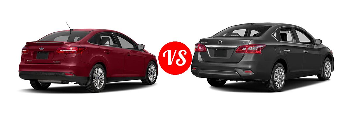 2016 Ford Focus Sedan Titanium vs. 2016 Nissan Sentra Sedan S / SV - Rear Right Comparison