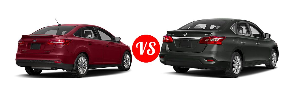 2016 Ford Focus Sedan Titanium vs. 2016 Nissan Sentra Sedan FE+ S - Rear Right Comparison